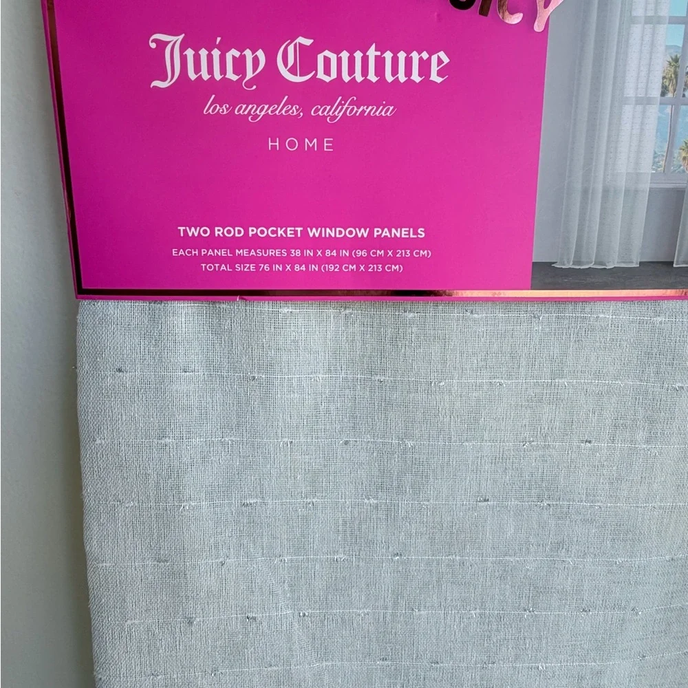 Juicy Couture Two Rod Pocket Window Panels Each Panel 38 In X 84 In New